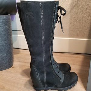 Sorel Joan Of Arctic Wedge II Tall Suede Lace Up- worn once